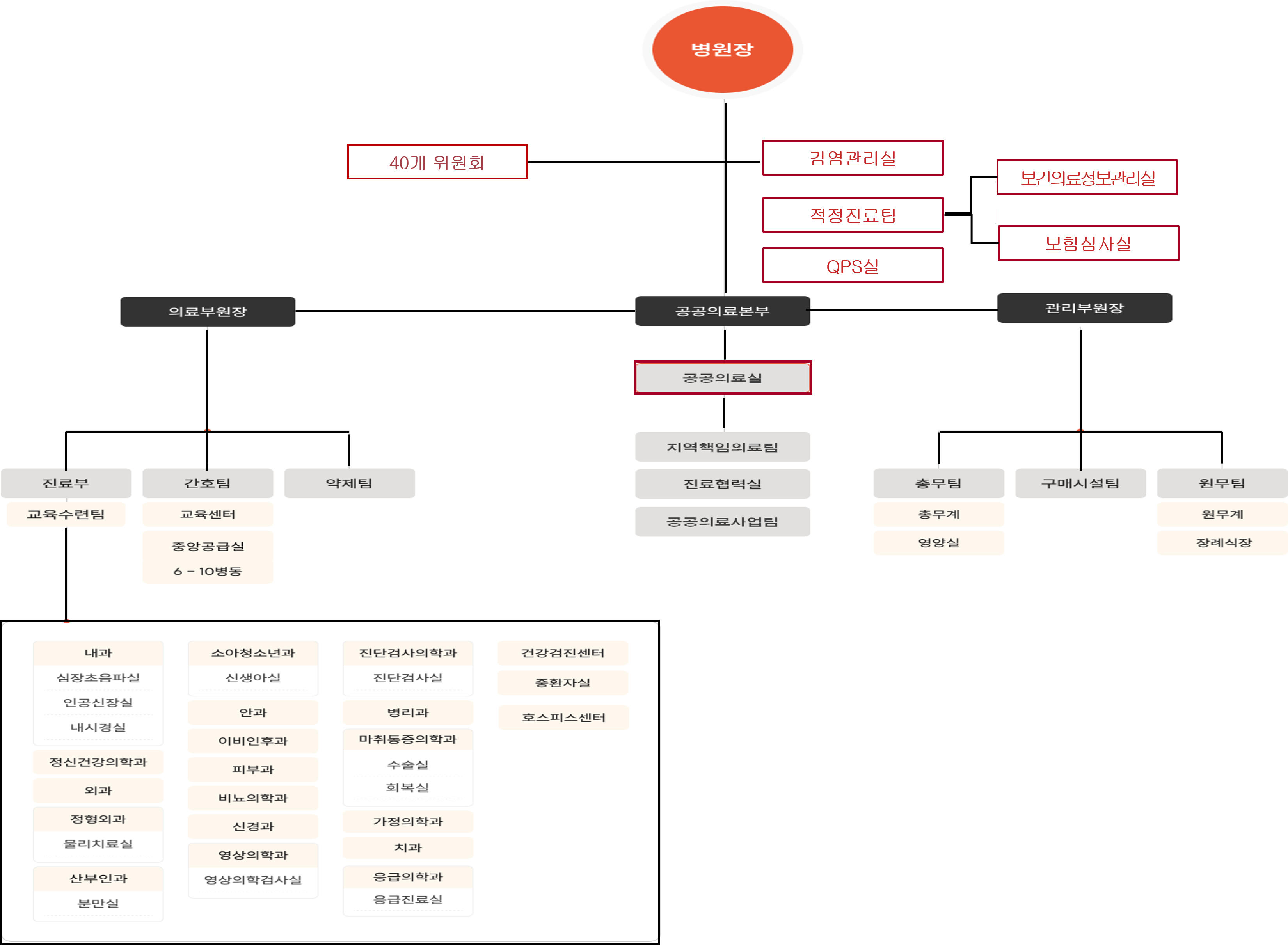 서울적십자병원 조직도